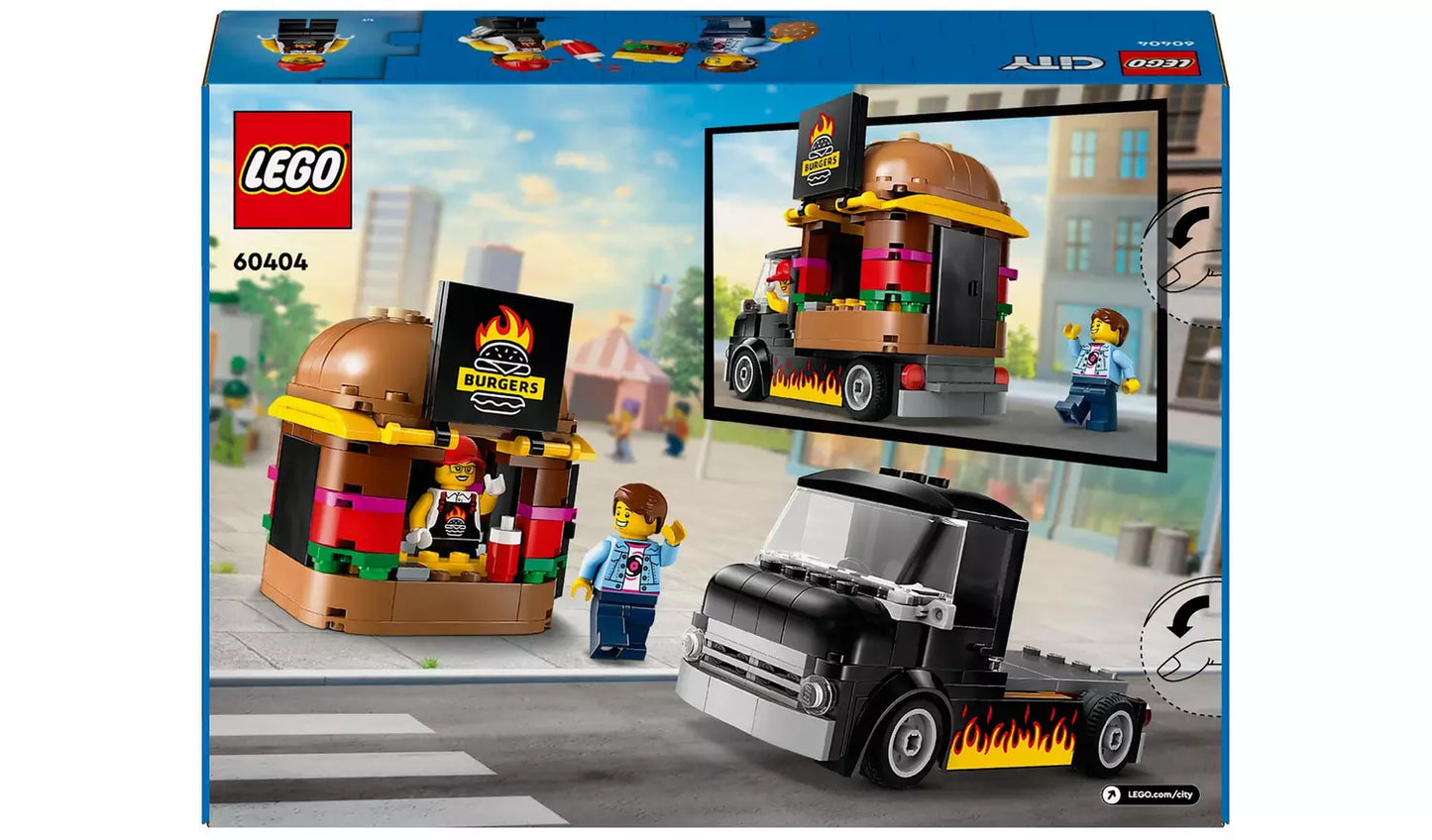 LEGO City Burger Van Food Truck Vehicle Toy Set | Ages 5+ | Model 60404 | New LEGO