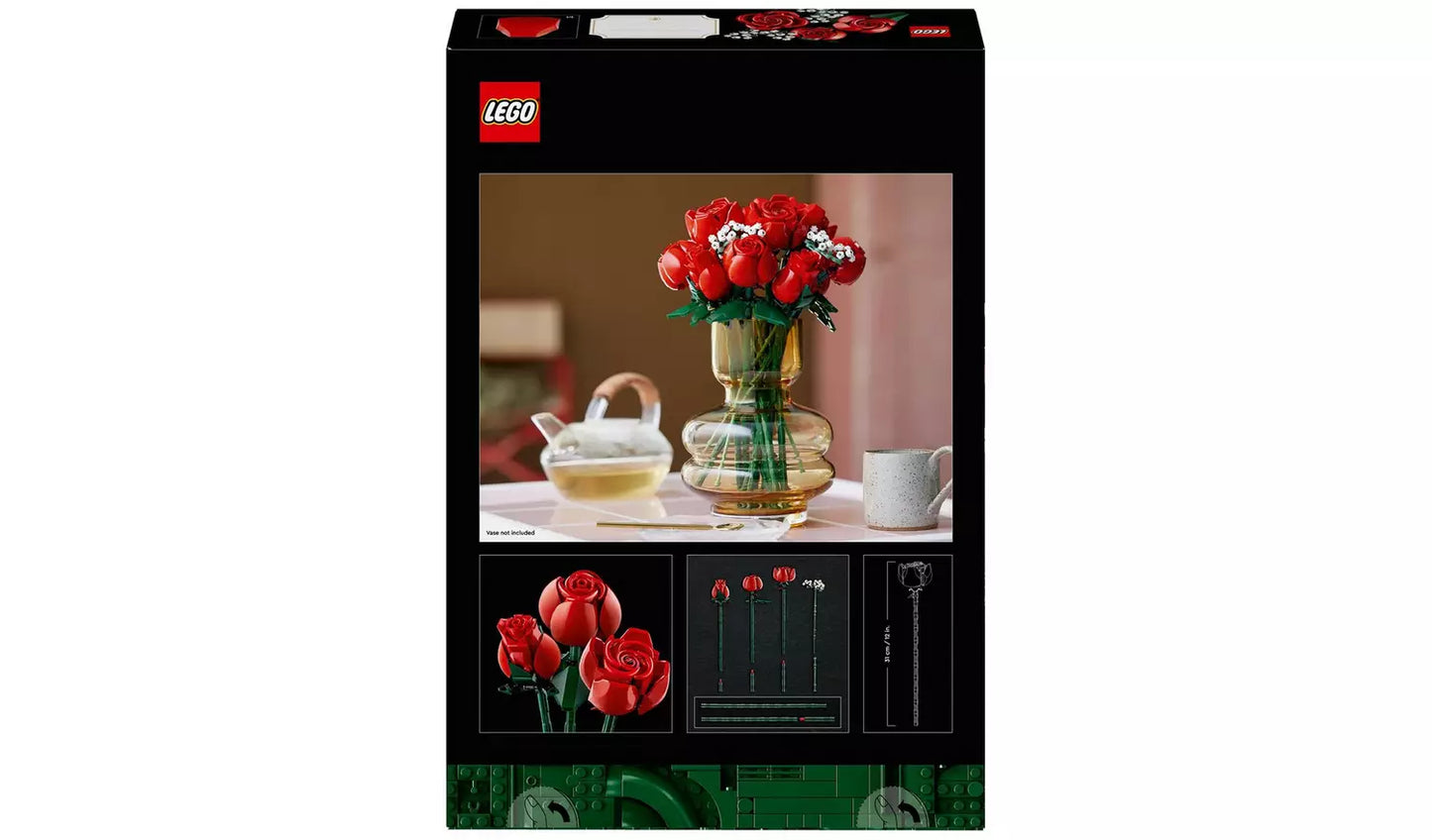 LEGO Icons Bouquet of Roses Flowers Set for Adults | Ages 18+ | Model 10328 | NEW LEGO