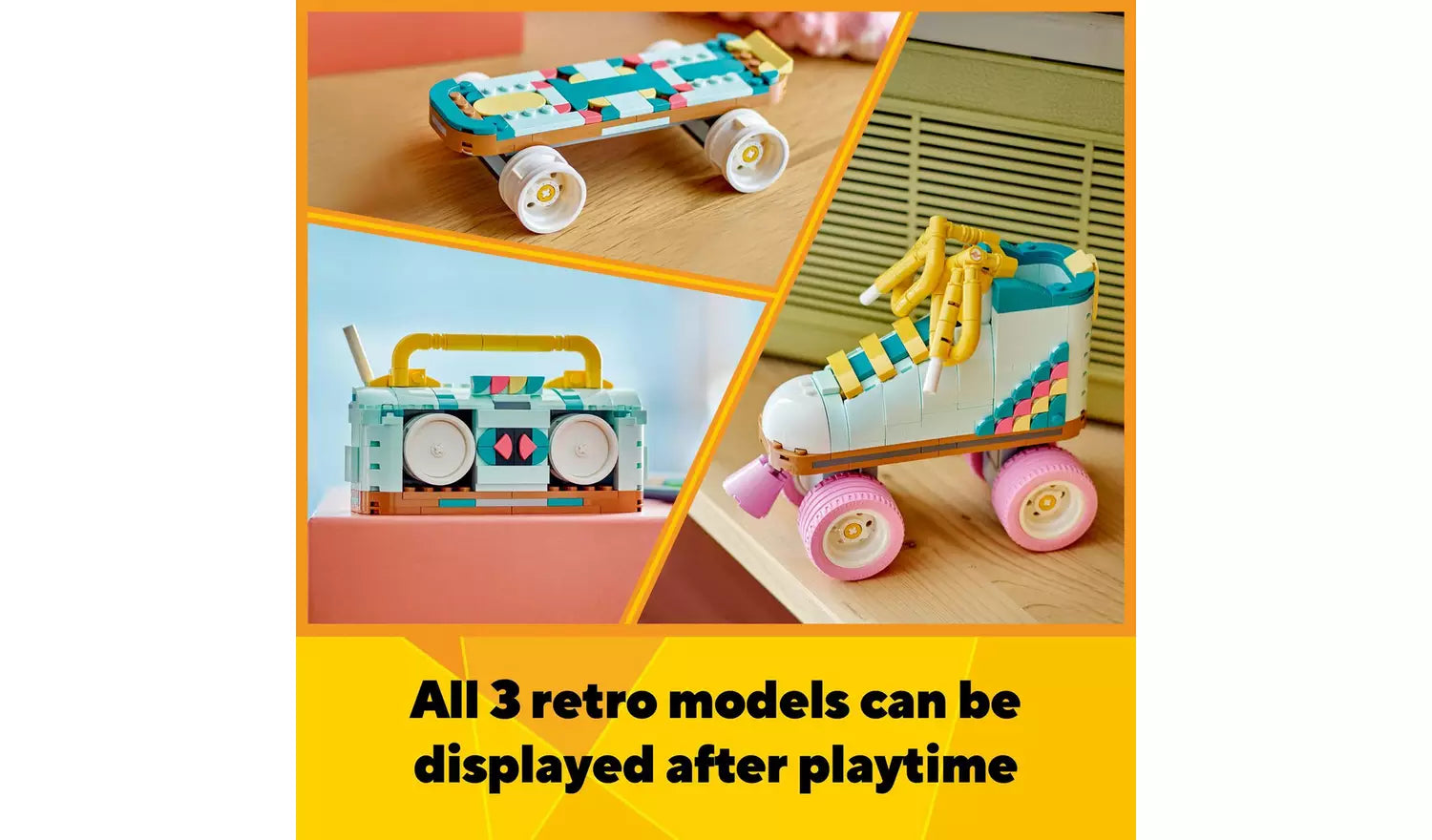 LEGO Creator 3in1 Retro Roller Skate & Toy Skateboard Building Set | Ages 8+ | Model 31148 | New LEGO