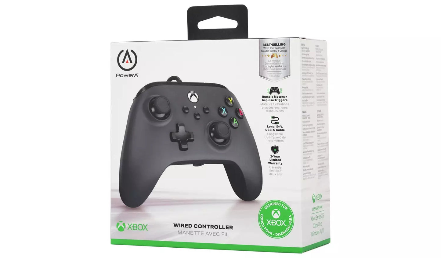 PowerA Xbox Series X/S & One Wired Controller – Core Black (New) PowerA