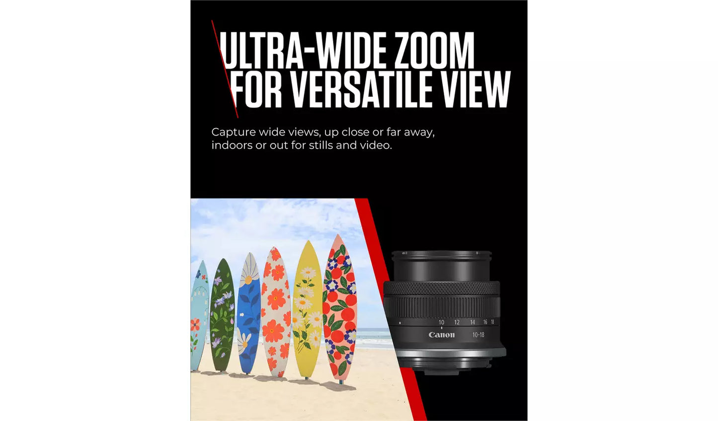Canon RF-S 10-18mm f/4.5-6.3 IS STM Ultra-Wide Zoom Lens (New) Canon