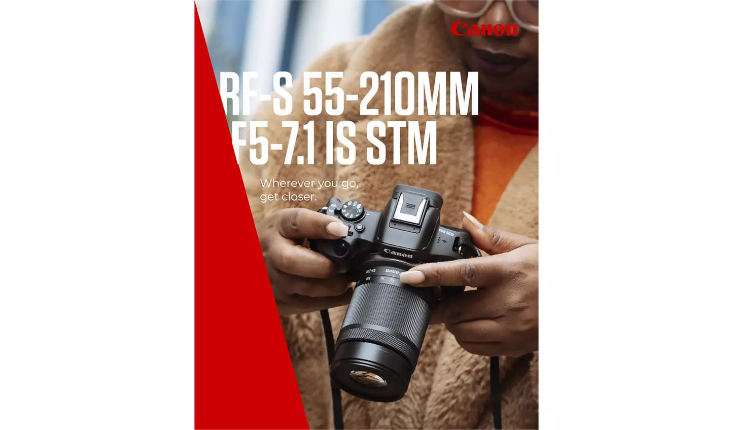 Canon RF-S 55-210mm f/5-7.1 IS STM Telephoto Zoom Lens – RF Mount (New) Canon