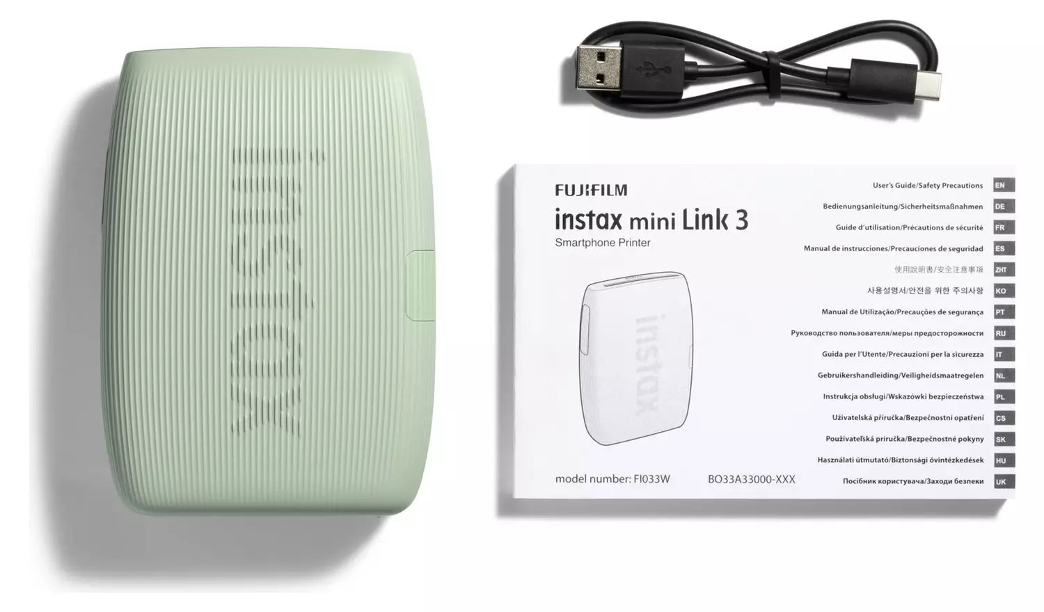 instax mini Link 3 Smartphone Printer - Sage Green (New) Fujifilm