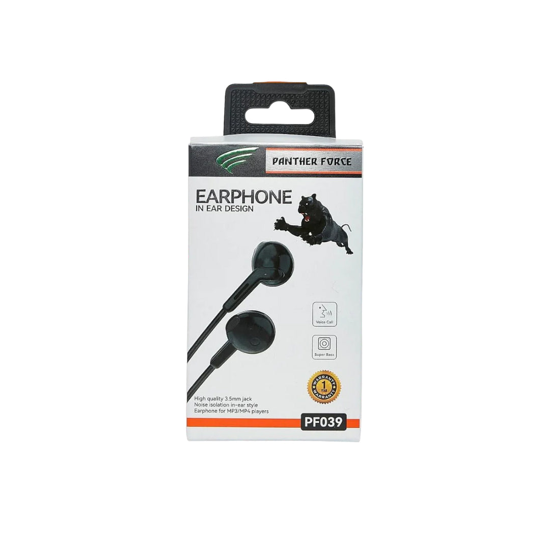PANTHER FORCE STEREO WIRED HEADPHONES BLACK- PF39