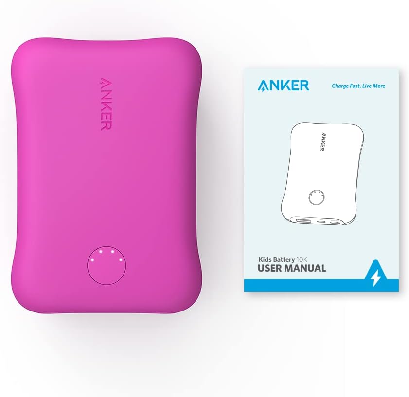 Anker Pink 10,000mAh Power Bank for Kids & Adults – Portable Battery Charger (New)