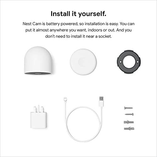 Google Nest Cam 2-Pack – Wireless Indoor/Outdoor Battery Security Cameras, Wi-Fi Smart Home Surveillance (New) Google
