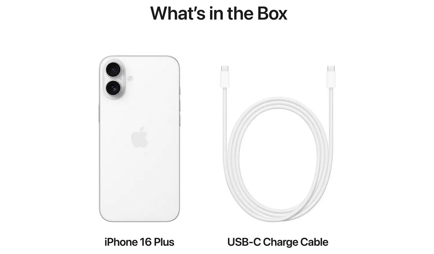 iPhone 16 Plus 5G 128GB AI Mobile Phone – White (New)