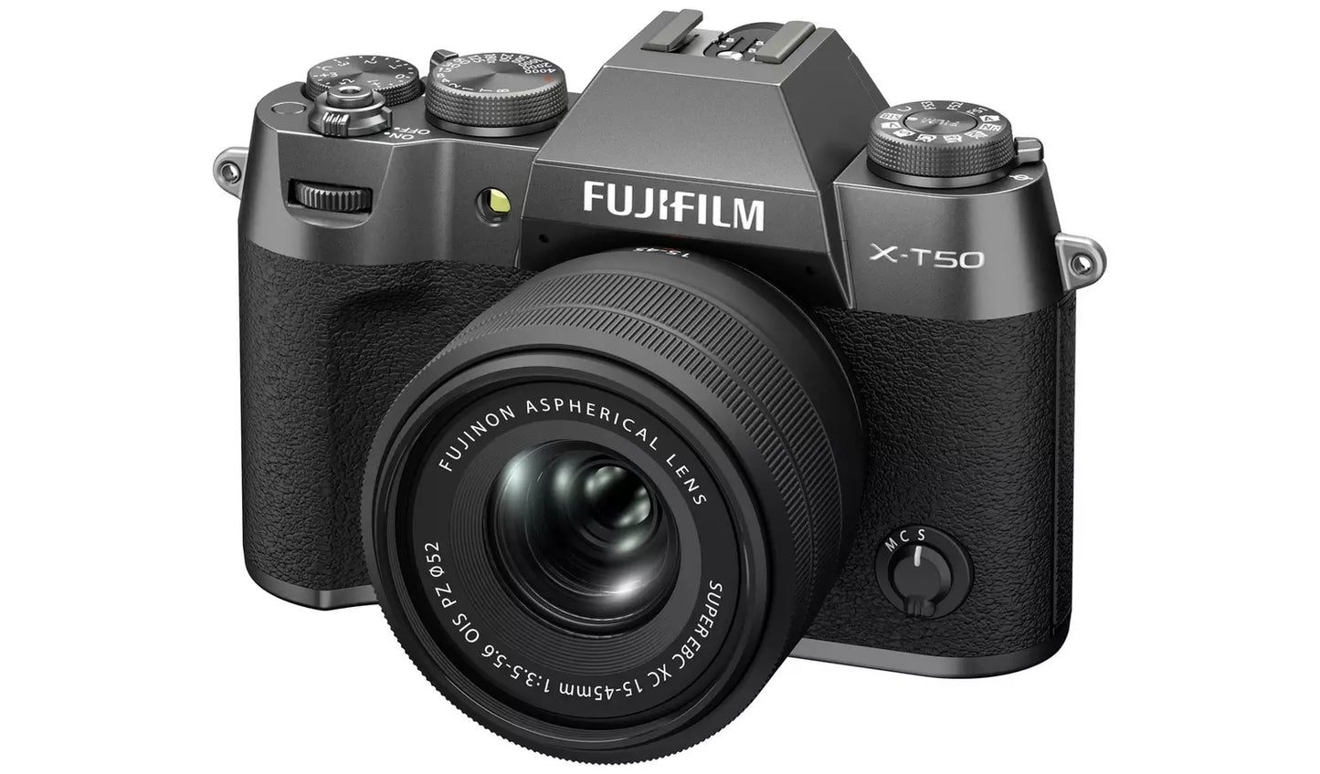 Fujifilm X-T50 Mirrorless Camera with 15–45mm Lens - Charcoal (New) Fujifilm