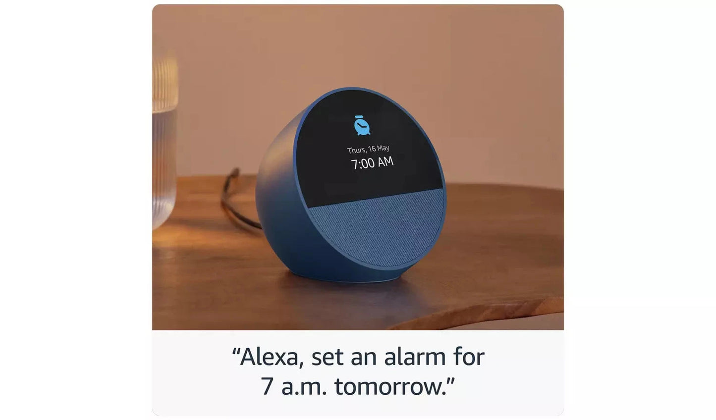 Amazon Echo Spot Smart Alarm Clock with Alexa – Blue (New) - Funkifone