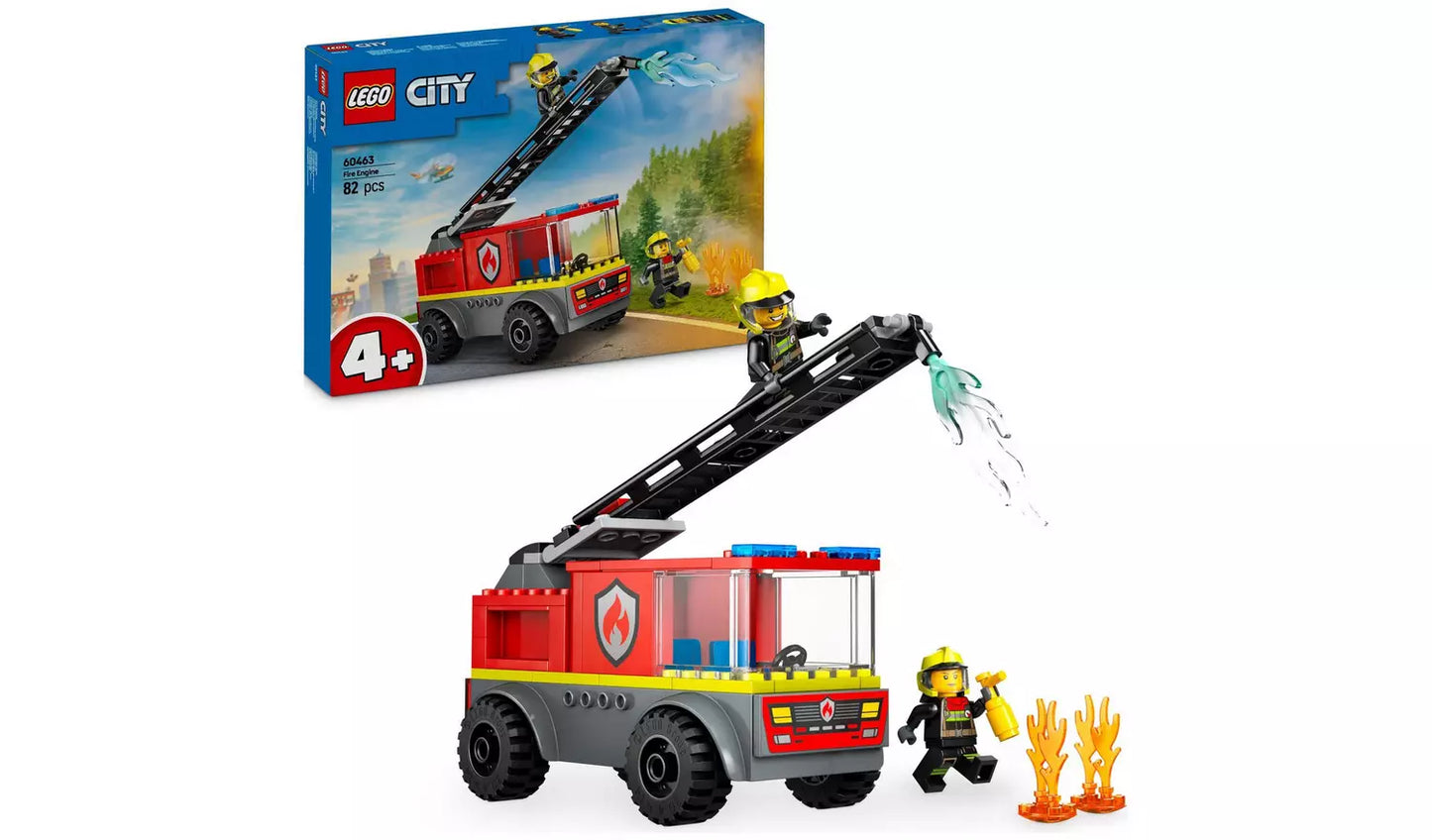 LEGO City Fire Engine with Ladder Firefighter Toy Set | Ages 4+ | Model 60463 | New LEGO