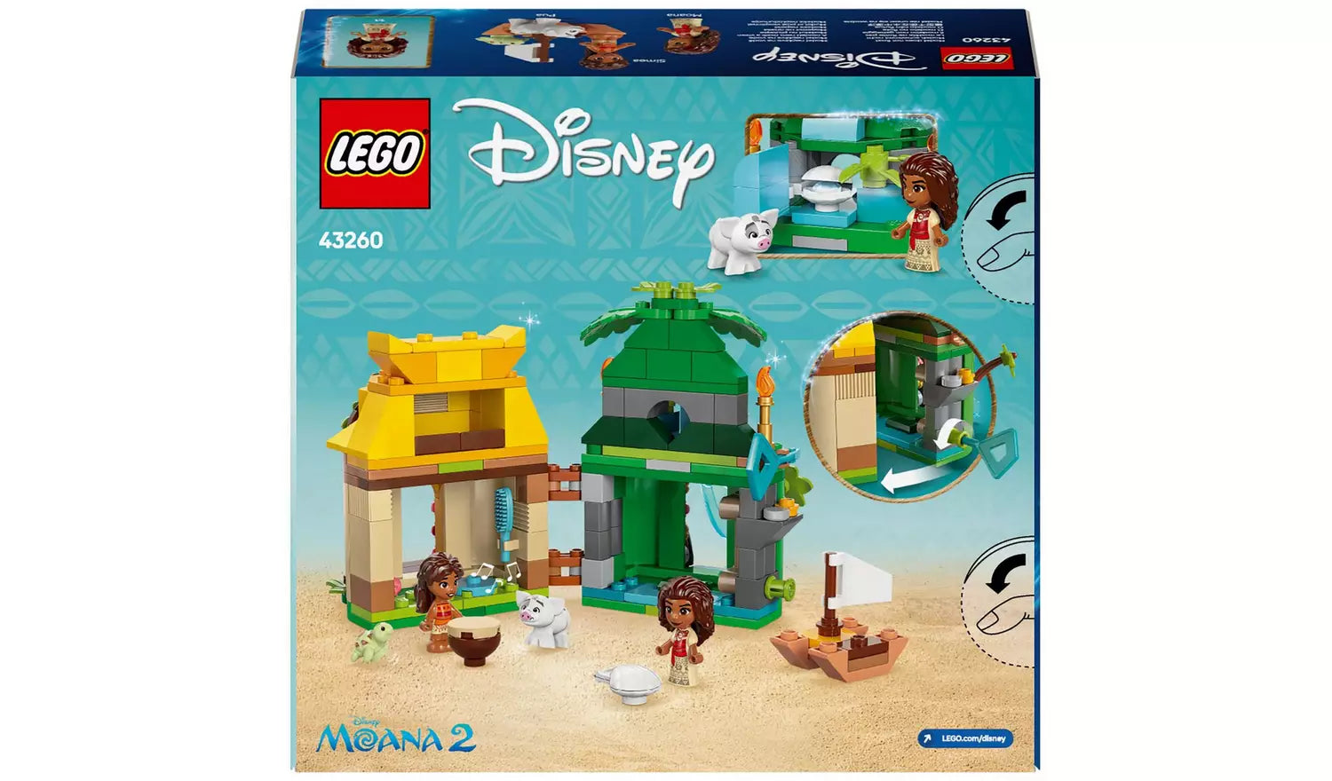 LEGO Disney Princess Moana’s Island Fun Building Toy Set | Ages 5+ | Model 43260 | New LEGO