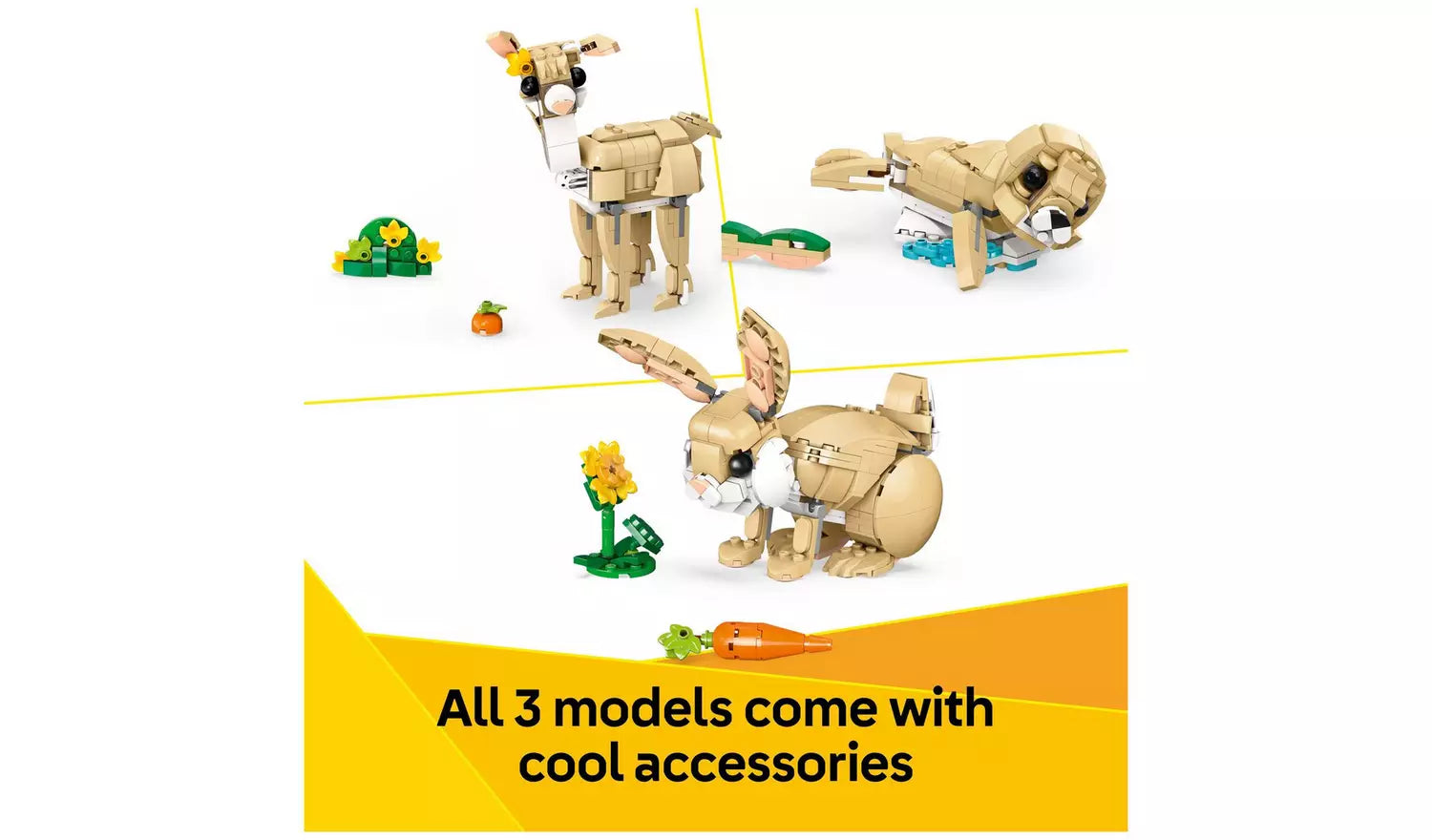 LEGO Creator 3in1 Cute Bunny Toy – Model 31162 | Ages 8+ | 326 Pieces | New LEGO