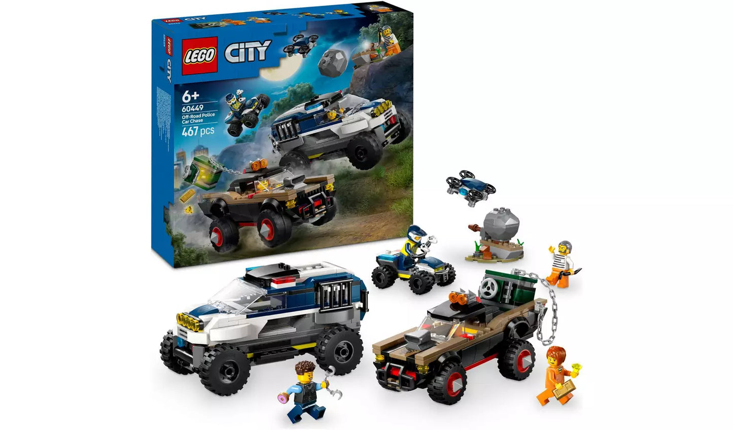 LEGO City Off-Road Police Car Chase Building Toy Set | Ages 6+ | Model 60449 | New LEGO
