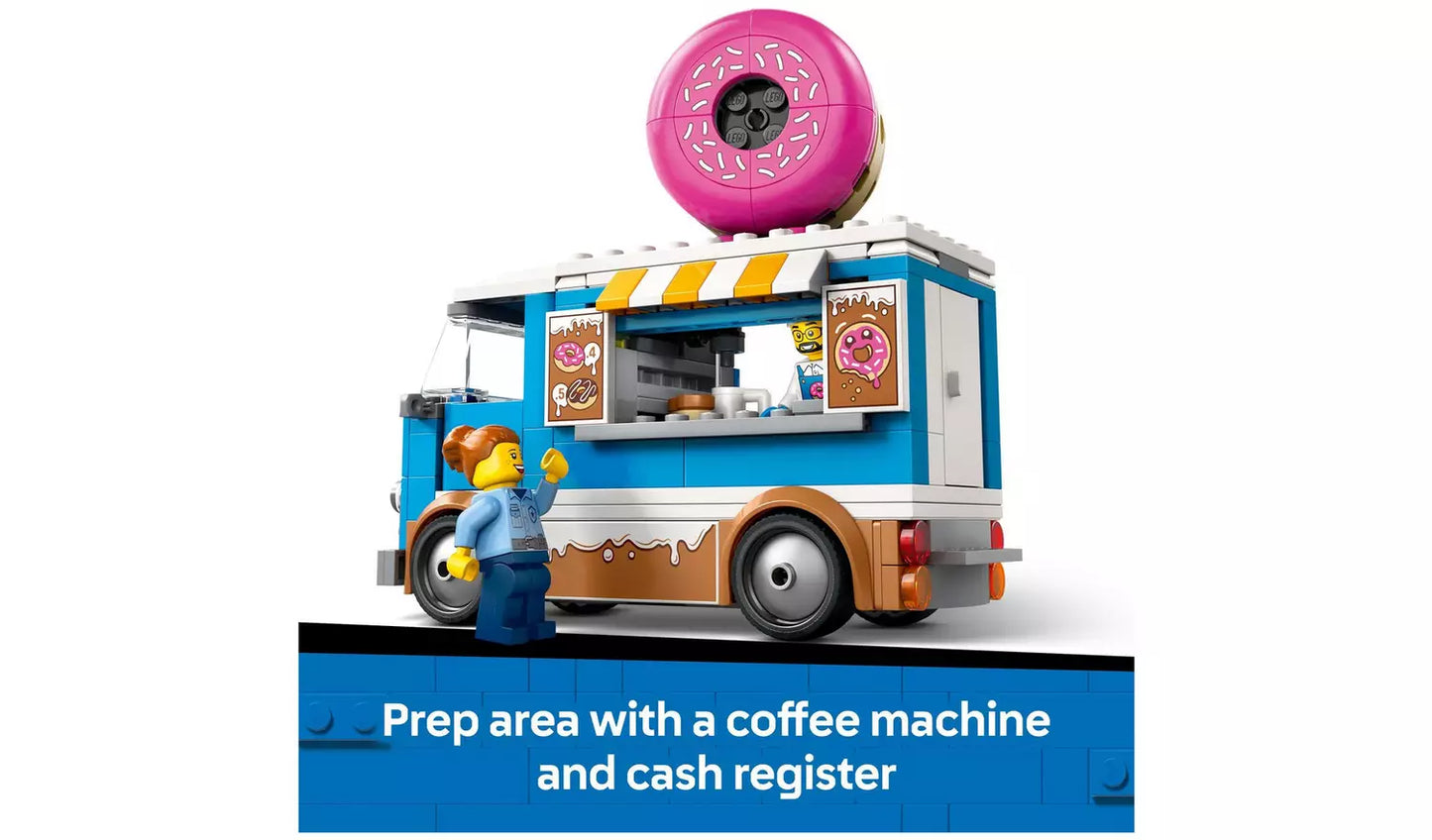LEGO City Doughnut Truck Toy with 2 Minifigures | Ages 5+ | Model 60452 | New LEGO