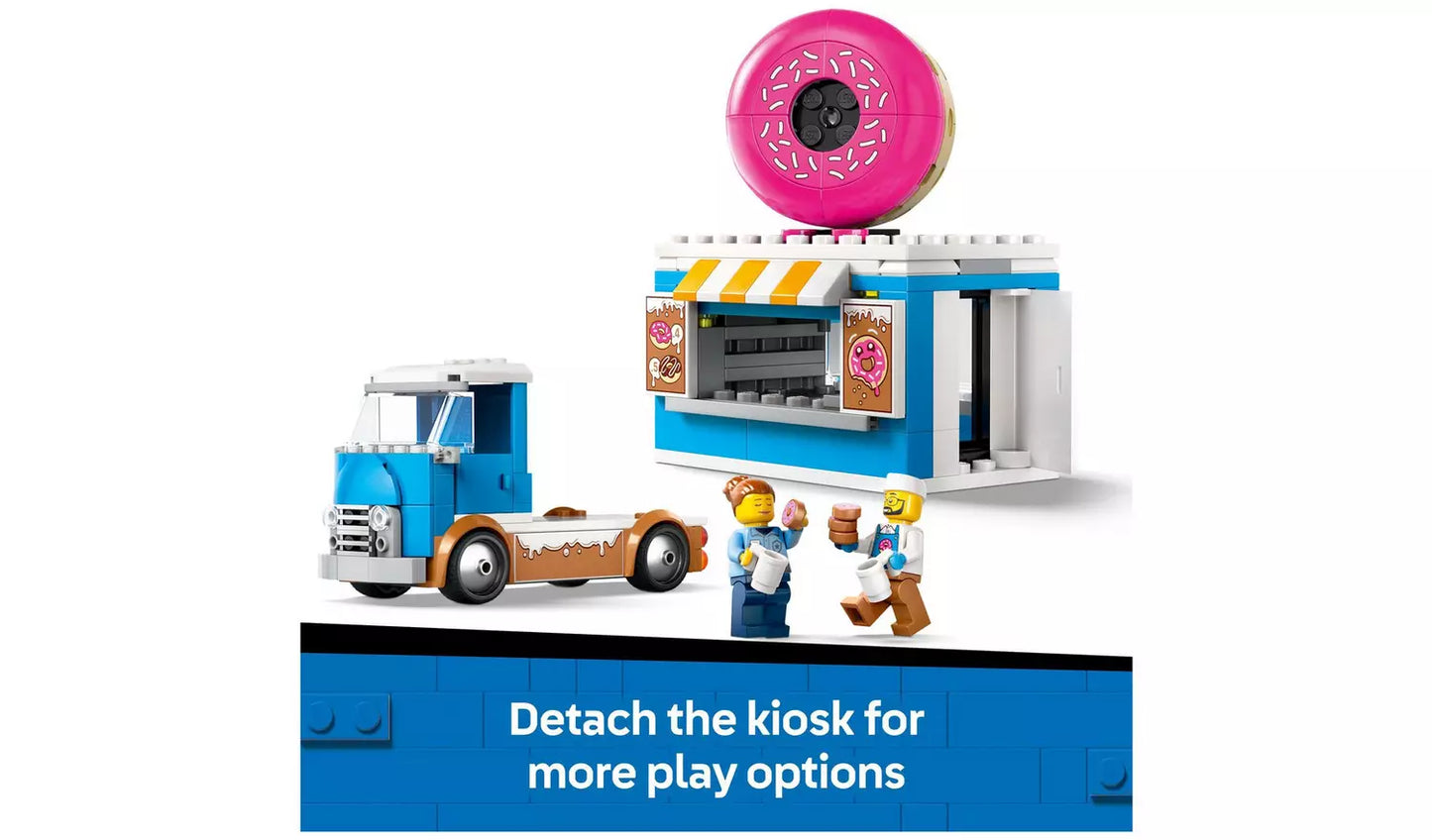 LEGO City Doughnut Truck Toy with 2 Minifigures | Ages 5+ | Model 60452 | New LEGO