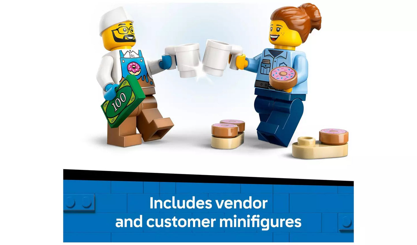 LEGO City Doughnut Truck Toy with 2 Minifigures | Ages 5+ | Model 60452 | New LEGO