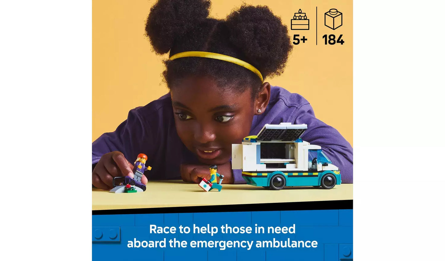 LEGO City Emergency Ambulance Toy Set with Minifigures | Ages 5+ | Model 60451 | New LEGO