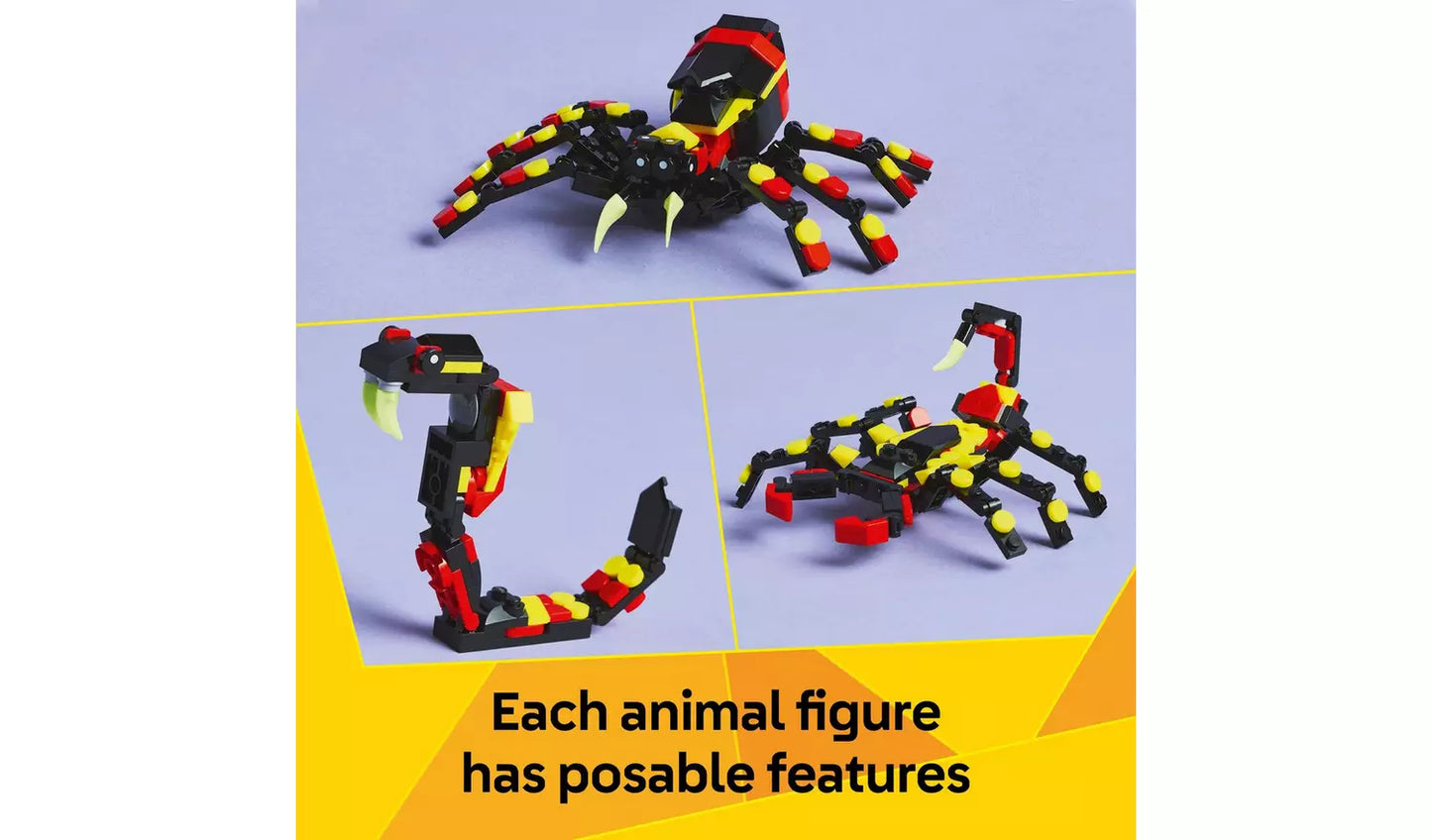 LEGO Creator 3in1 Wild Animals: Surprising Spider Toy | Ages 7+ | Model 31159 | New LEGO