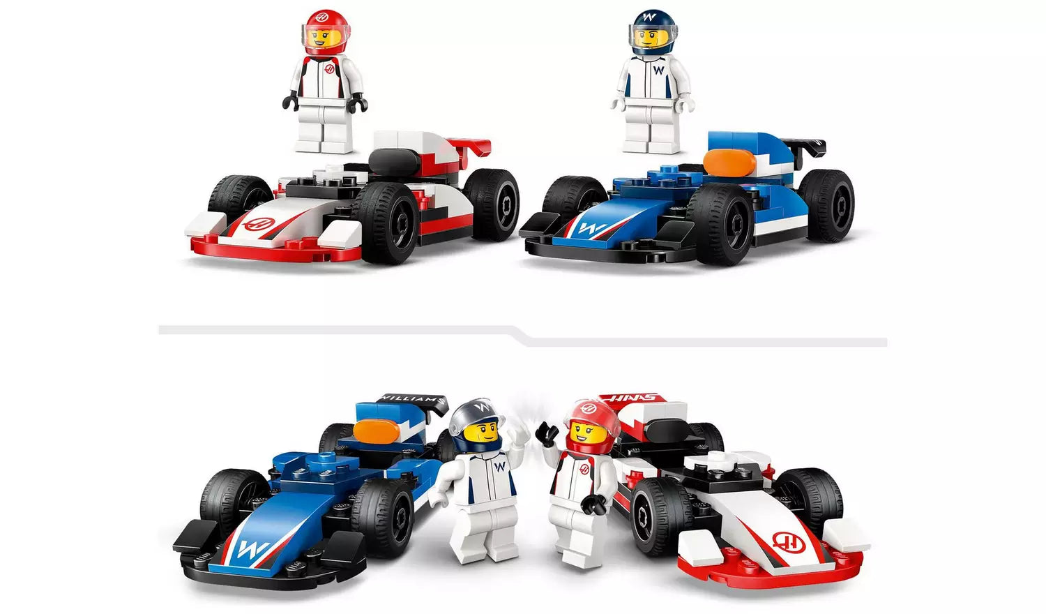LEGO City F1 Williams Racing & Haas F1 Race Cars Toy Set | Ages 4+ | Model 60464 | New LEGO