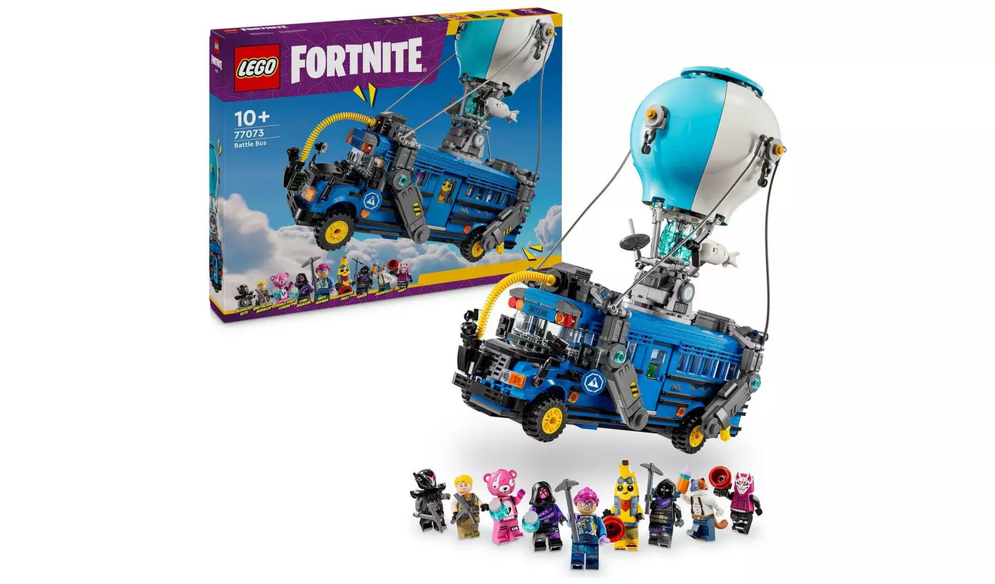 LEGO Fortnite Battle Bus Toy Set with 9 Characters | Ages 10+ | Model 77073 | 954 Pieces | New LEGO