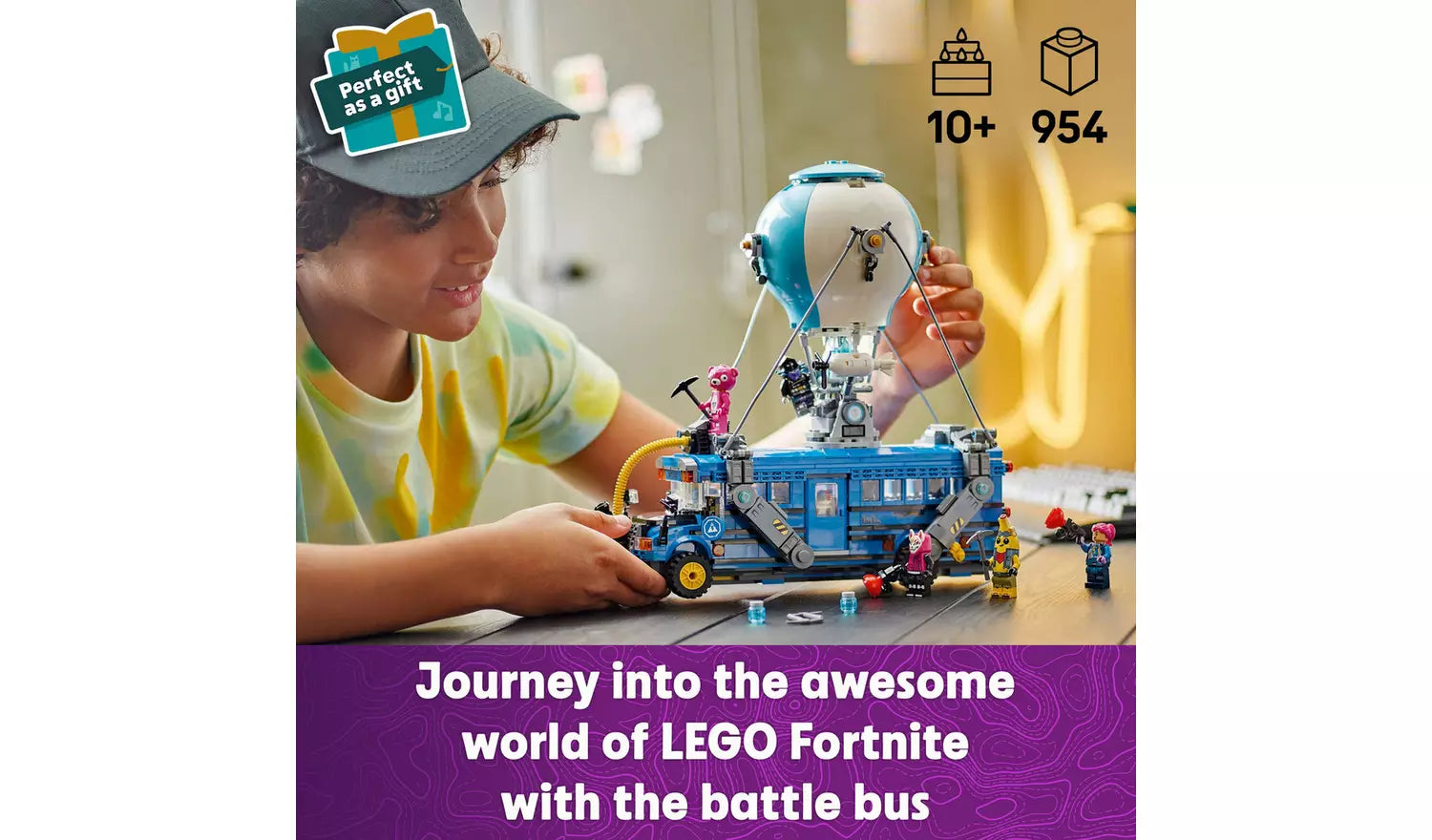 LEGO Fortnite Battle Bus Toy Set with 9 Characters | Ages 10+ | Model 77073 | 954 Pieces | New LEGO