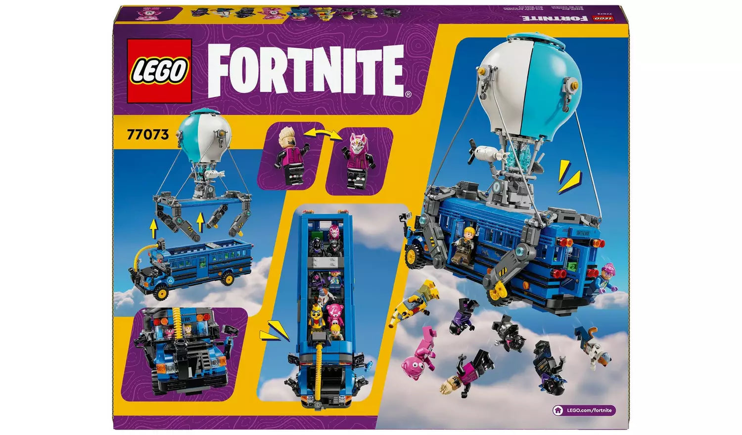 LEGO Fortnite Battle Bus Toy Set with 9 Characters | Ages 10+ | Model 77073 | 954 Pieces | New LEGO