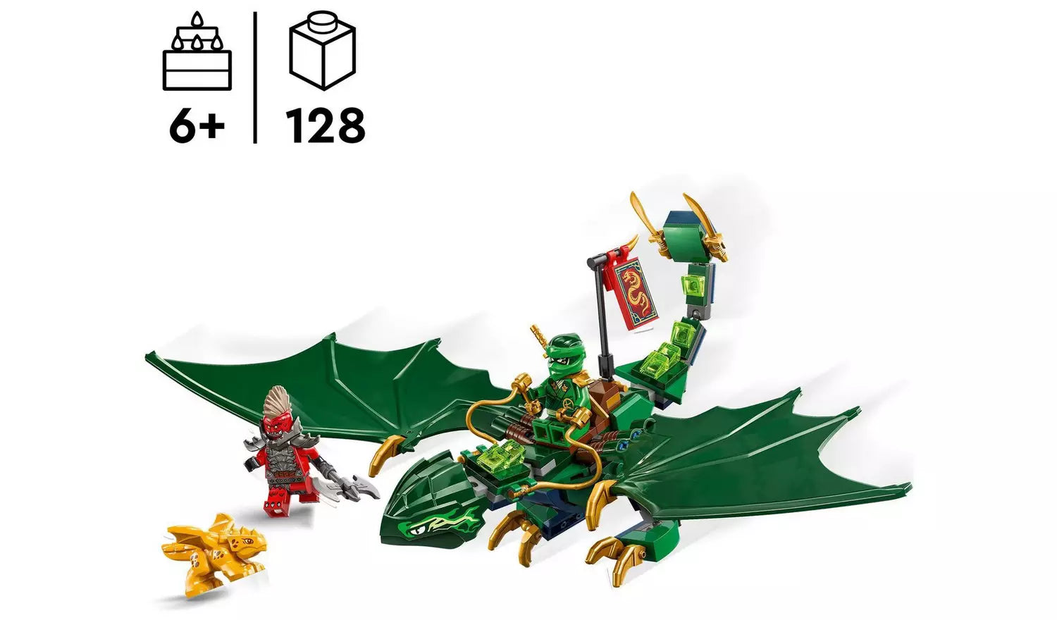LEGO NINJAGO Lloyd’s Green Forest Dragon Toy for Kids | Ages 6+ | Model 71829 | New LEGO