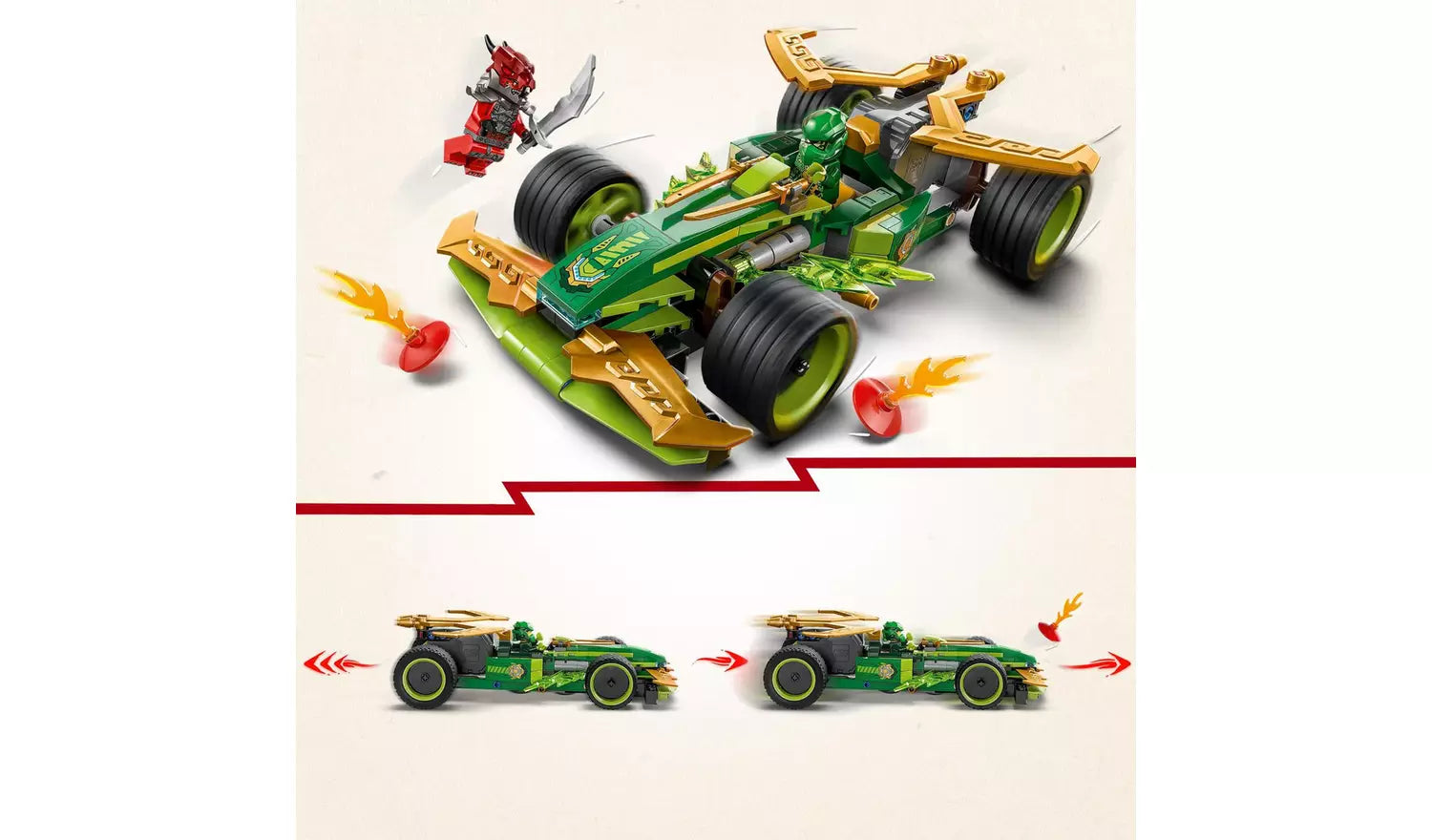 LEGO NINJAGO Lloyd’s Pull-Back Race Car Toy Set | Ages 7+ | Model 71828 | New LEGO