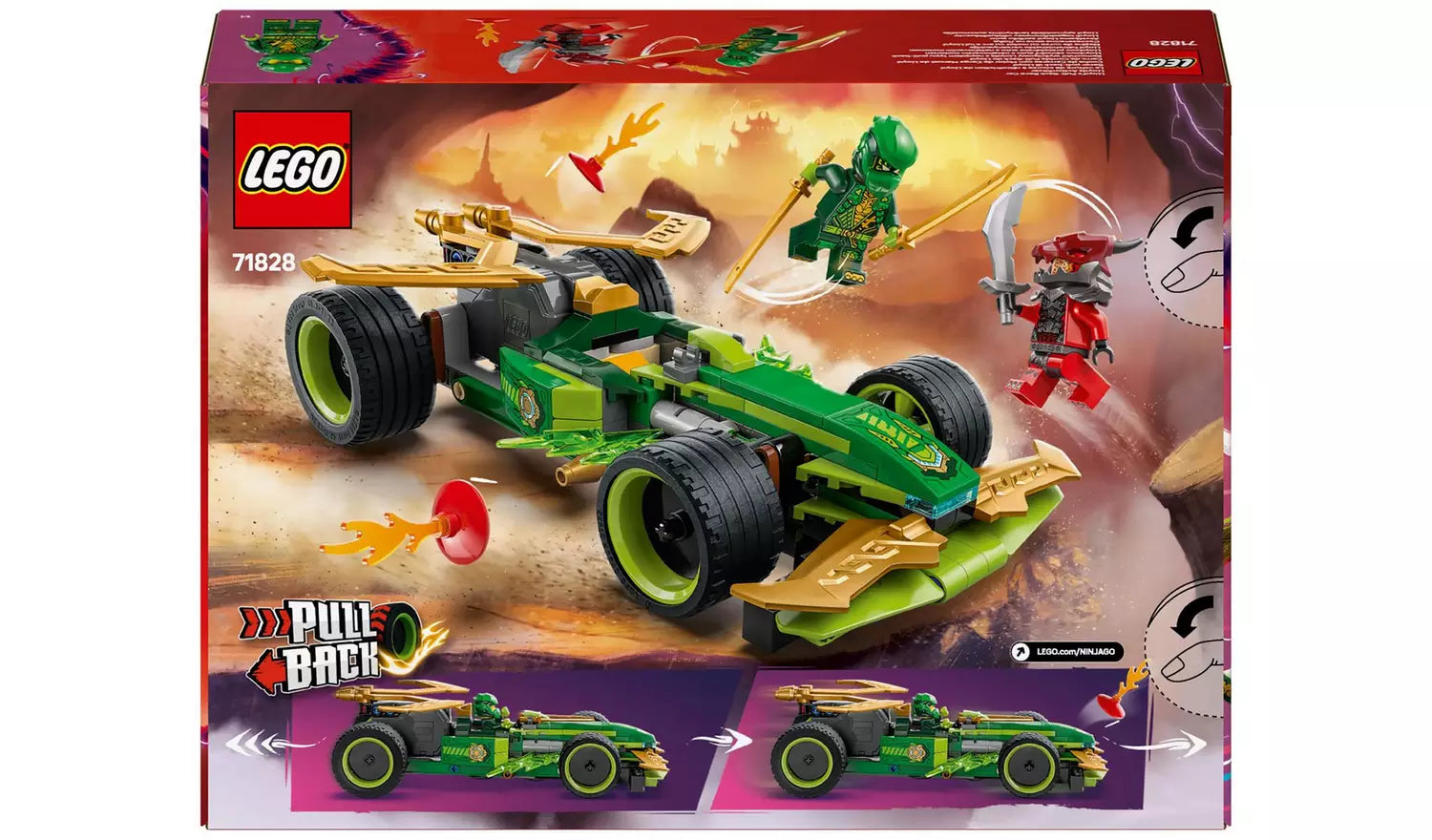 LEGO NINJAGO Lloyd’s Pull-Back Race Car Toy Set | Ages 7+ | Model 71828 | New LEGO