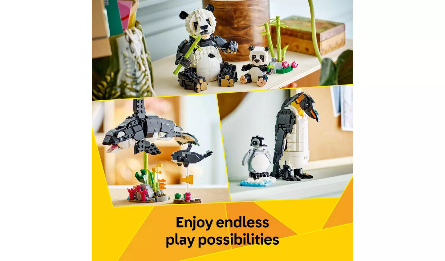 LEGO Creator 3in1 Wild Animals: Panda Family Toy Set | Ages 8+ | Model 31165 | New LEGO