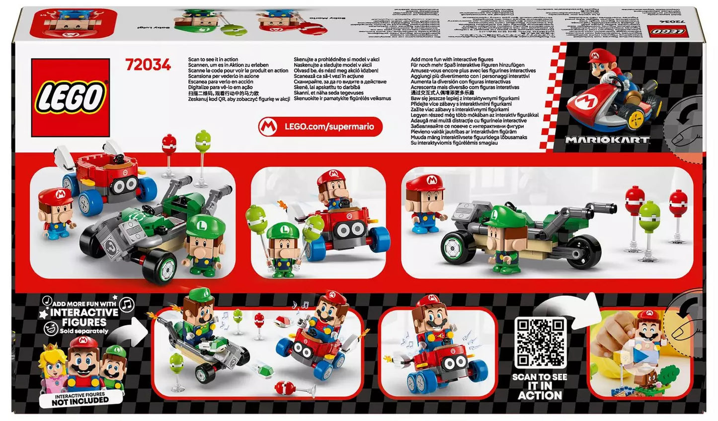 LEGO Super Mario Kart Baby Mario vs. Baby Luigi Toy Playset | Ages 8+ | Model 72034 | New LEGO