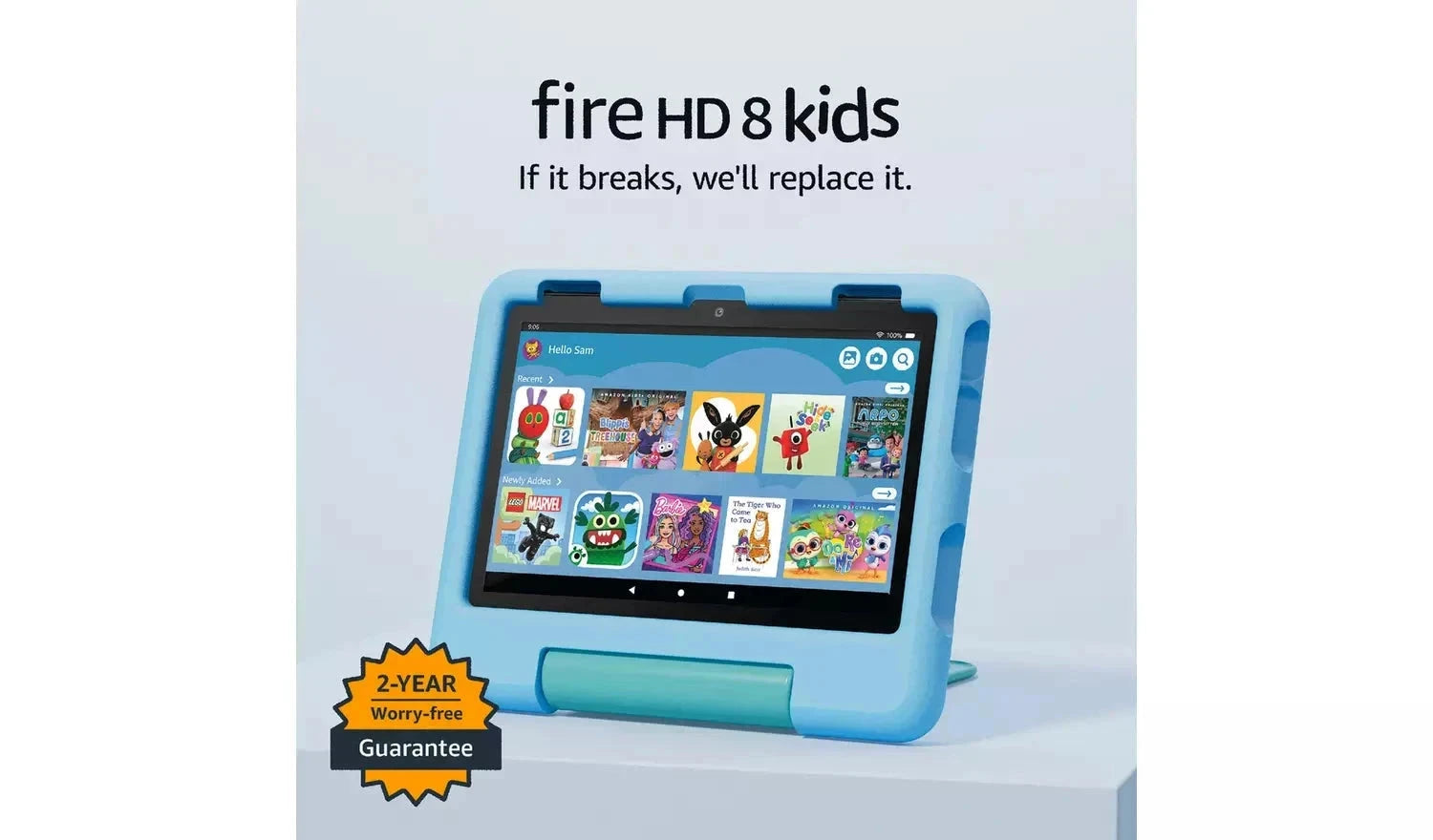 Amazon Fire HD 8 Kids – 8" Tablet, 32GB, Purple – Designed for Ages 3–7, (New) Amazon