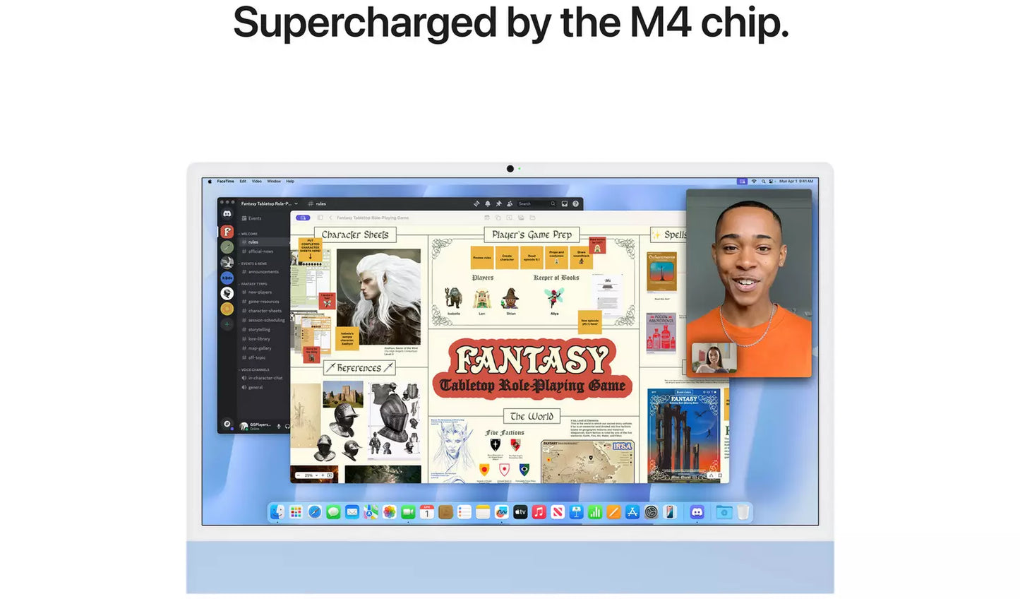 Apple iMac 24″ (2024) M4 10 Core All‑in‑One – 16GB, 256GB, Blue (New) Apple