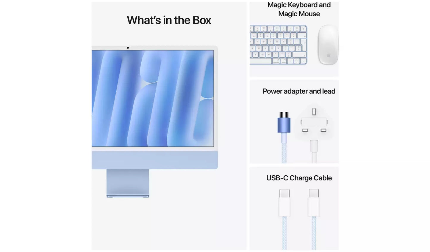 Apple iMac 24″ (2024) M4 10 Core All‑in‑One – 16GB, 256GB, Blue (New) Apple