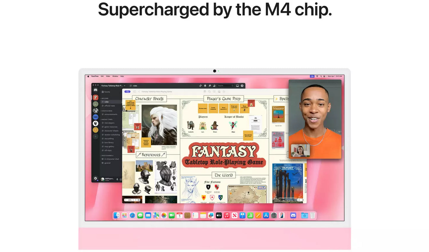 Apple iMac 24″ (2024) M4 10 Core All‑in‑One – 16GB, 256GB, Pink (New) Apple