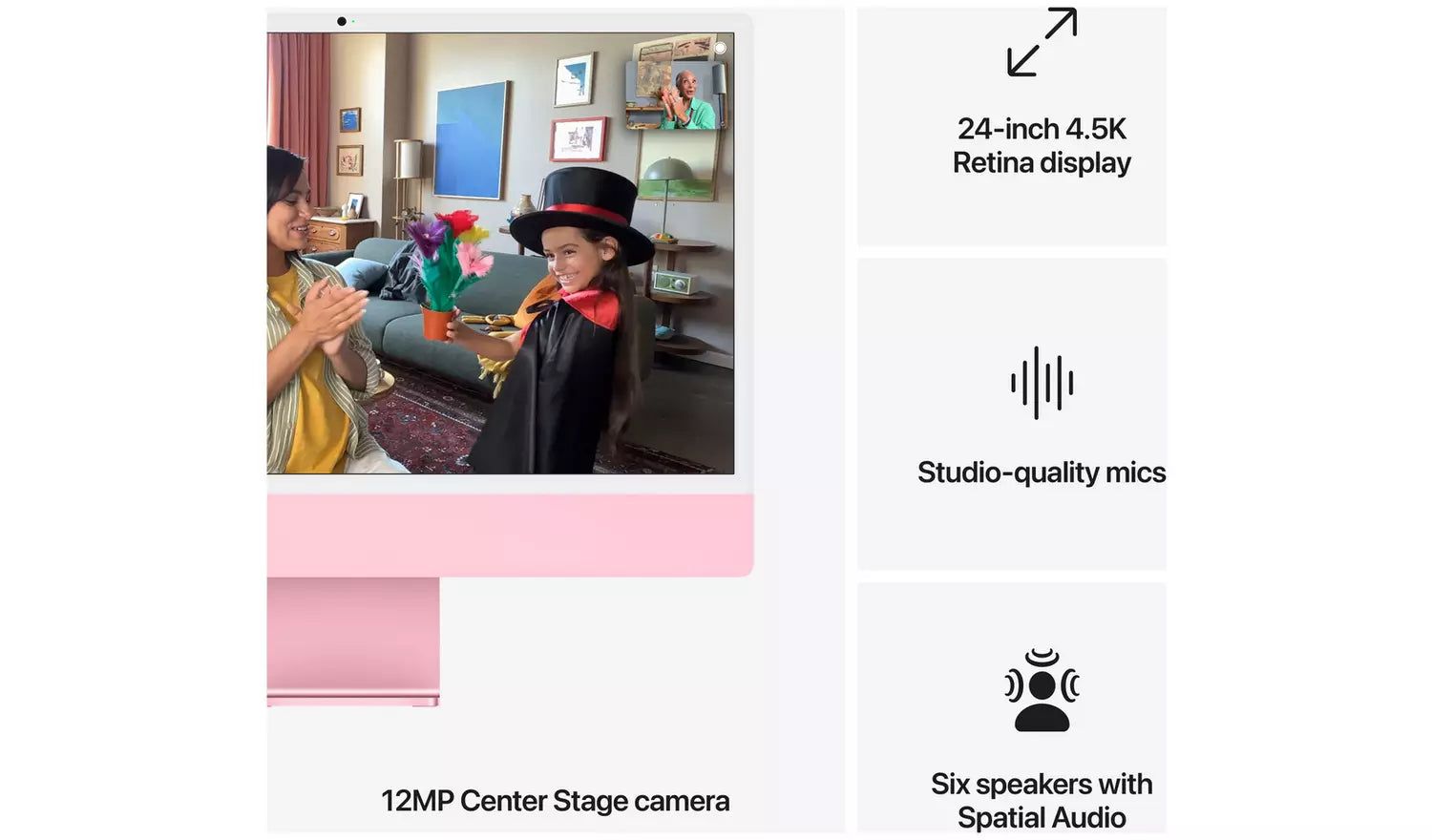 Apple iMac 24″ (2024) M4 10 Core All‑in‑One – 16GB, 256GB, Pink (New) Apple