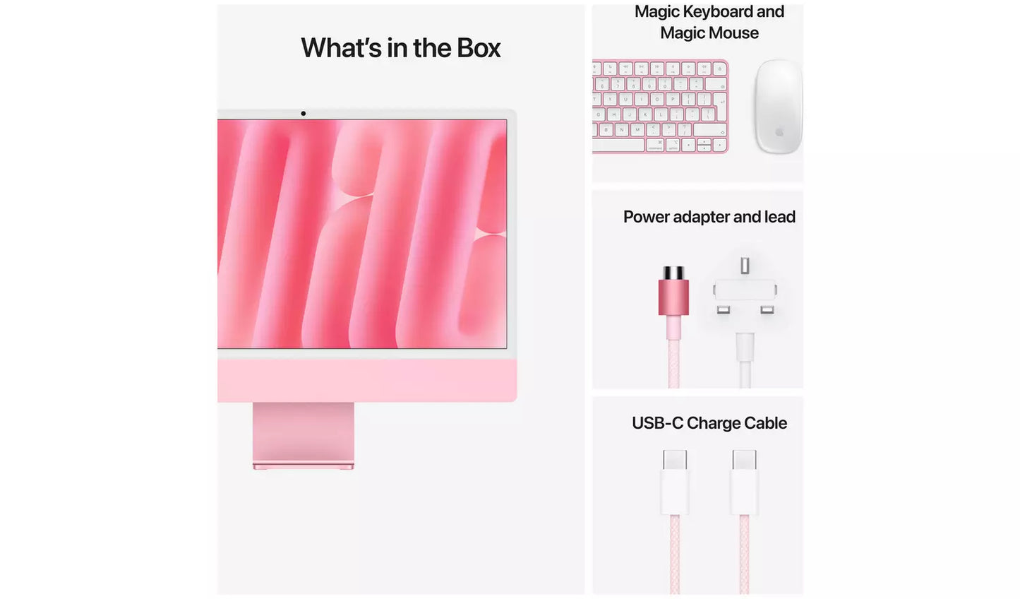 Apple iMac 24″ (2024) M4 10 Core All‑in‑One – 16GB, 256GB, Pink (New) Apple