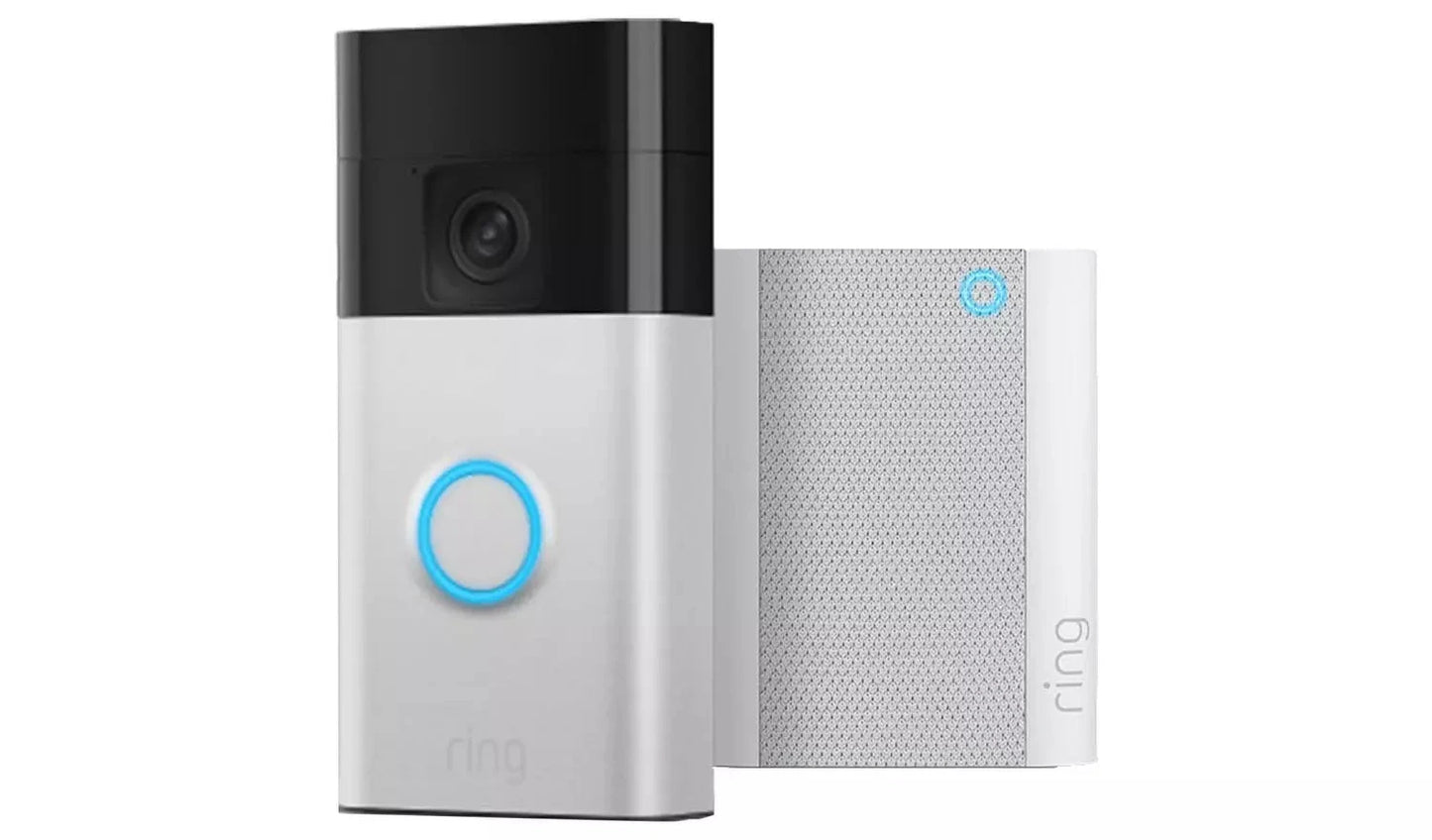 Ring Video Doorbell Pro (Battery-Powered) with Chime – Satin Nickel Ring