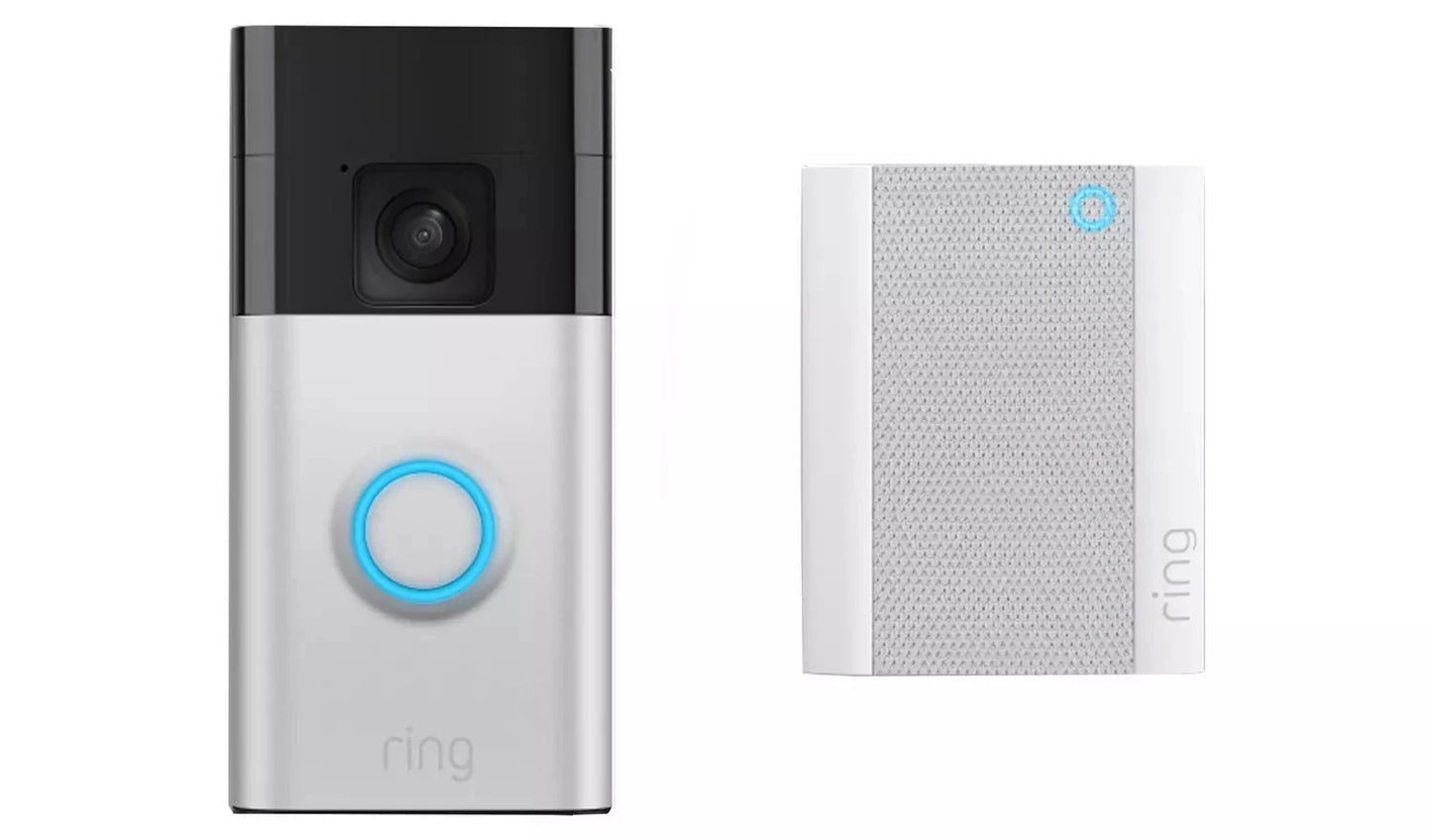 Ring Video Doorbell Pro (Battery-Powered) with Chime – Satin Nickel Ring