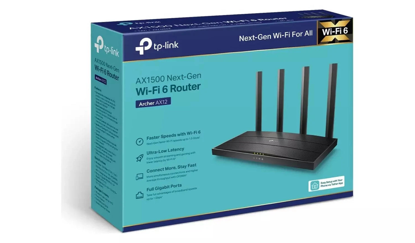 TP-Link Archer AX12 AX1500 Dual-Band Gigabit Wi-Fi 6 Router TP Link