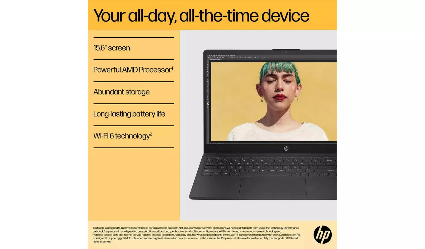 HP 15.6" Laptop – AMD Ryzen 5, 8GB RAM, 256GB SSD (New) - Funkifone