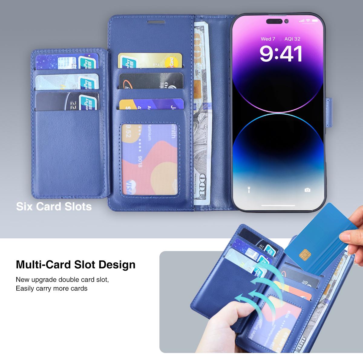 iPhone 16 Pro max Panther Force Leather Wallet Case With Kickstand Panther Force