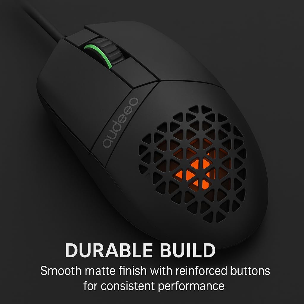Audeeo Light-Up Wired Gaming Mouse – RGB Precision Performance Black (New) Audeeo