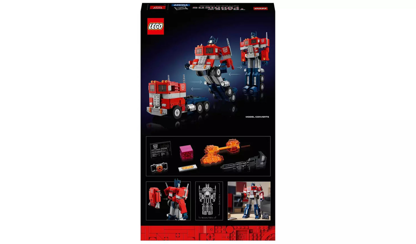 LEGO Icons Optimus Prime Transformers Robot Model Set 10302 | Ages 18+ | New LEGO