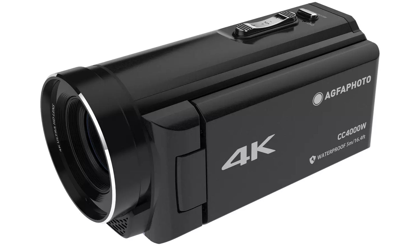 AgfaPhoto Realimove CC4000W 4K Waterproof Camcorder – Black (New) AGFA