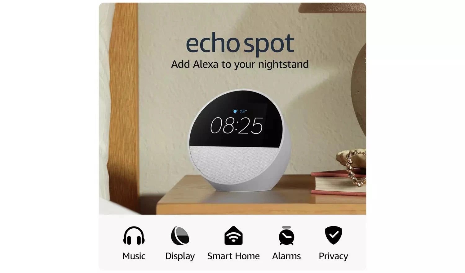 Amazon Echo Spot Smart Alarm Clock with Alexa – Blue (New) - Funkifone