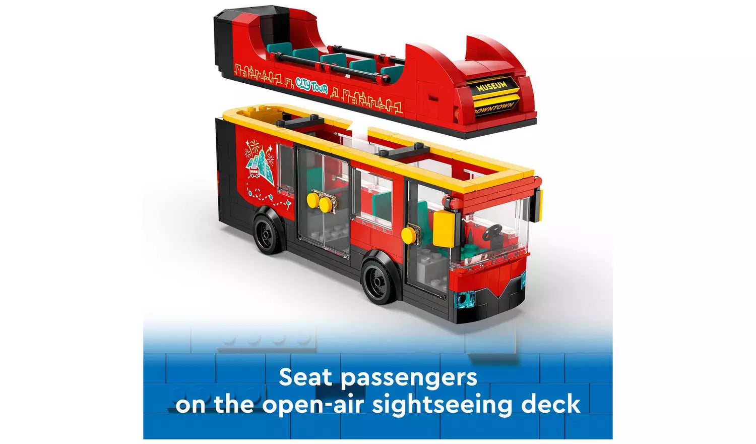 LEGO City Red Double-Decker Sightseeing Bus Toy Set | Ages 7+ | Model 60407 | 384 Pieces | New LEGO