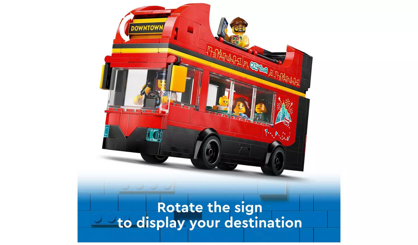 LEGO City Red Double-Decker Sightseeing Bus Toy Set | Ages 7+ | Model 60407 | 384 Pieces | New LEGO