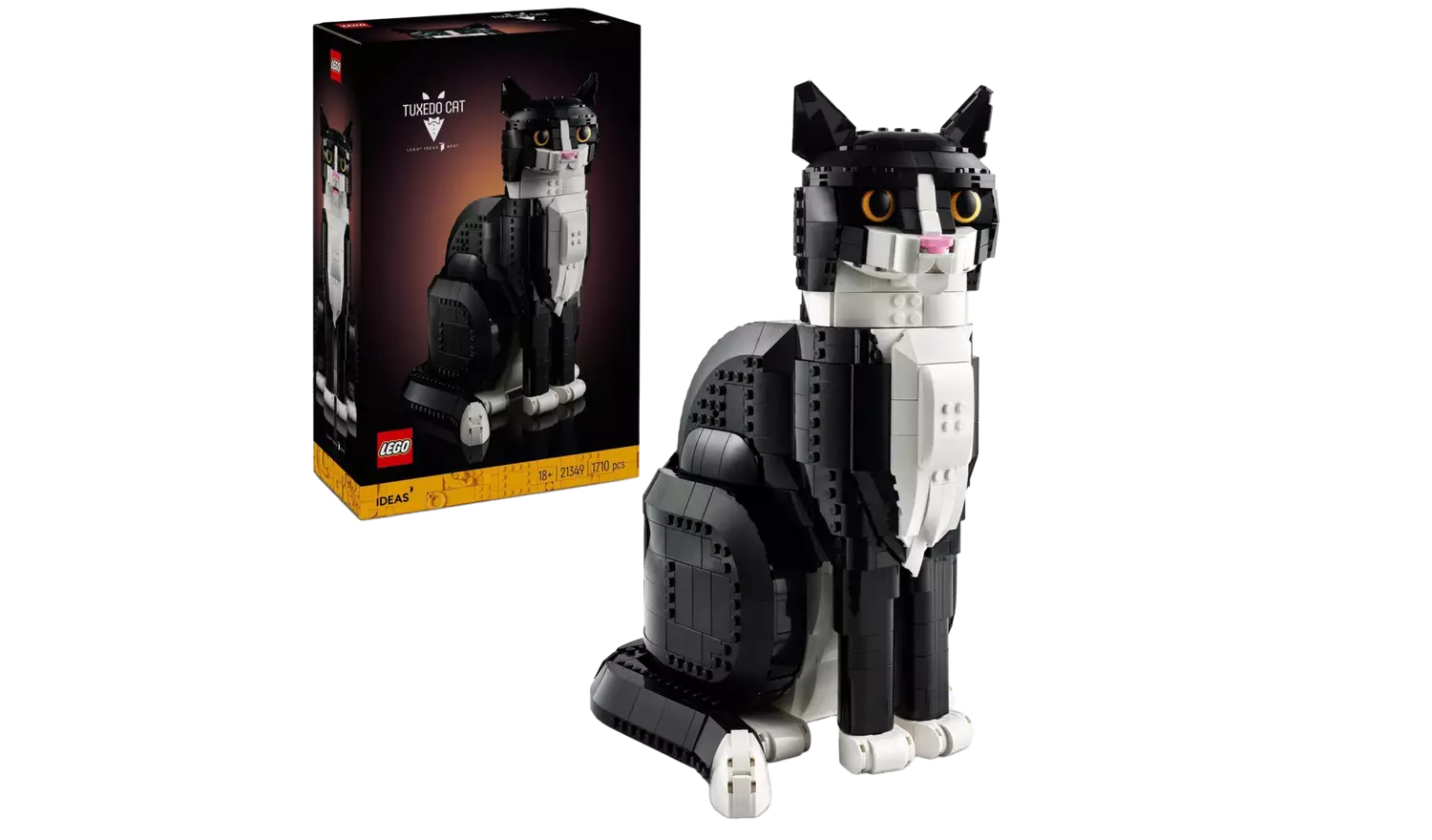 LEGO Ideas Tuxedo Cat Model Kit for Adults to Build | Ages 18+ | Model 21349 | NEW LEGO