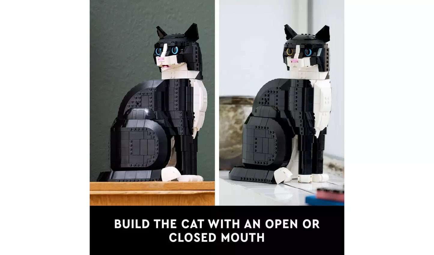 LEGO Ideas Tuxedo Cat Model Kit for Adults to Build | Ages 18+ | Model 21349 | NEW LEGO